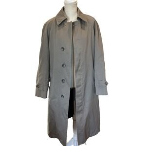 VTG London Fog Men's Trench Coat Tan Zip Liner Classic Career Staple 40R Duster